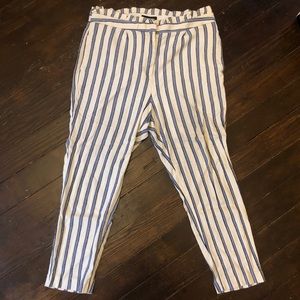 Striped high rise linen pants